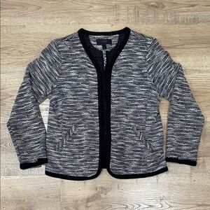 J. Crew Black and White Textured Cardigan
